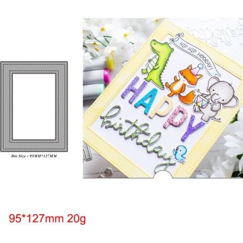 Printed Border Frame Metal Cutting Dies Scrapbooking Craft Mold Cut Die Stencil Handmade Paper Card Make Template New 2021