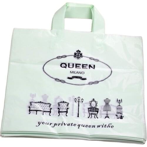 High-density Polythylene Eco-friendly Sachet Plastiqu With Handle 10pcs/lot 29*35cm Fashion Luxury European Plastic Bags