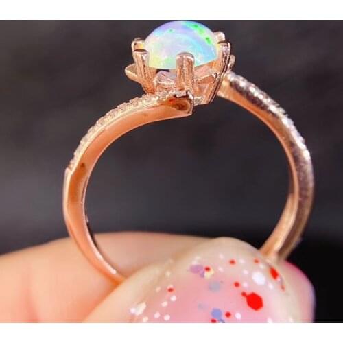 The Best Gift For Your Mother Real Natural High Quality Opal Ring 925 Sterling Silver Classical Opal Ring