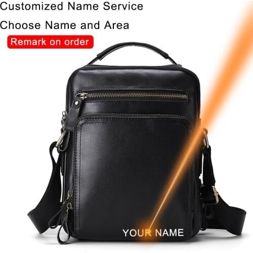 Genuine Leather Men Shoulder Bags Vintage Crazy Horse Natural Leather Messenger Bag Male Cross Body Business Bags For Men 2021