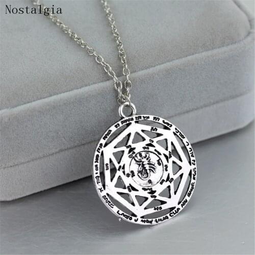 Supernatural Necklace Heptagram Scorpion Key of Solomon Pentacle Seal Pagan Wiccan Jewelry Supernatural Amulet Pendant Necklace