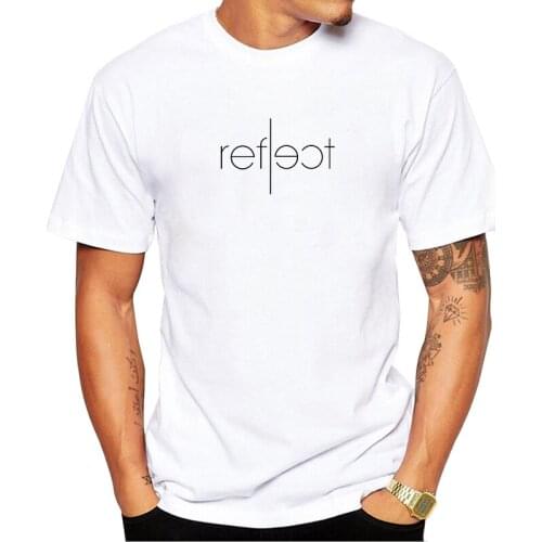 TEEHUB Newest Hipster Reflect Men T-Shirt Fashion Letter Perspective Printed t shirts Short Sleeve Tshirts Funny Chill Tee
