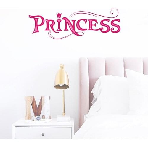 Baby room decoration chambre fille vinilo decorativo pared muraux Princess text wand aufklebe muursticker pegatina de pared