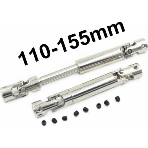 Eje de transmisión Universal de Metal de acero de 2 uds. Con CVD 90-115mm 110-155mm para 1/10 modelos RC coche SCX10 D90 AXIAL o