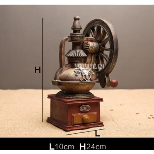 Vintage Home Resin Craft Coffee Machine/ Gramophone Model Figurine Miniatures for Table Shop Bar Props Retro Decoration