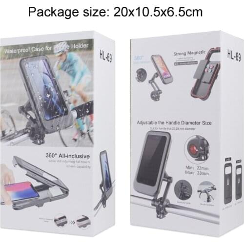 Waterproof Case Bike Motorcycle Handlebar Magnetic 3 to 6.7\" Cellphone Mount Bag 1XCB
