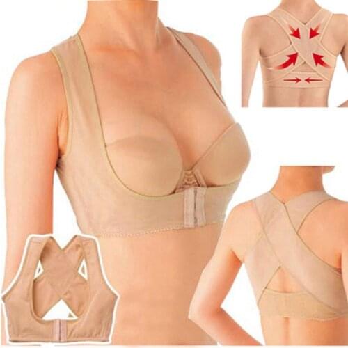 Lady Body Shaper Chest Back Support Belt Band Posture Corrector Brace Body Sculpting Strap Tops Vest X Type Back Corset M/L