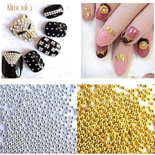 1 Pack Gold Sliver Nail Art Decoration Tips Metal Beads Rhinestone Nail Jewelry Shinning Nail Decor Manicure Beauty Tools