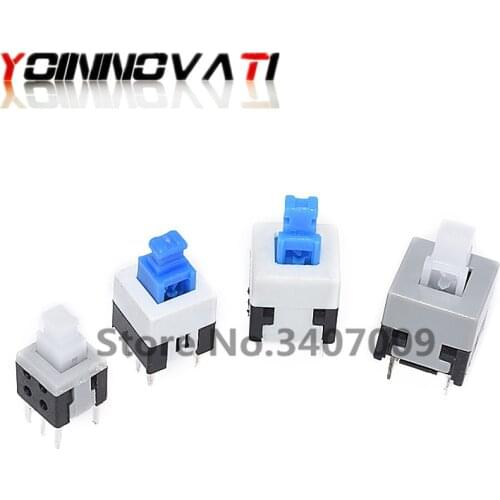 10PCS 5.8*5.8 7*7 8*8 8.5*8.5mm Self Locking Push Tactile Power Micro Switch Kit 6 Pin Button Switches