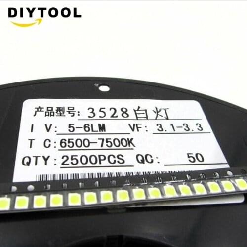 100PCS SMD SMT 3528 White LED Super bright White LED lamp Bulb NEW