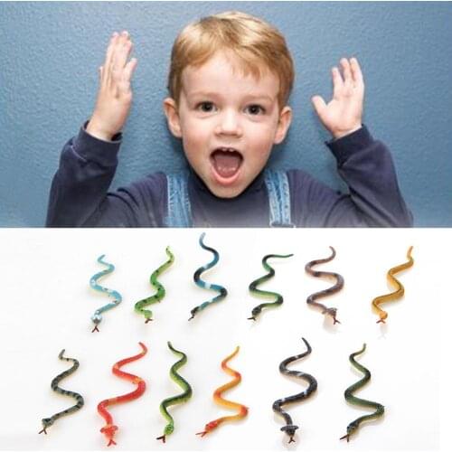 12 Pieces/set Plastic Snake Model High Simulation Toy Halloween Funny Prank Trick Toys Reptiles Animal Figures Toys Educational