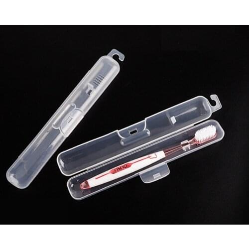 200Pcs Travel Portable Toothbrush Holder Transparent Storage Box Case Practical Container Toothbrush Box Organizer Bathroom Tool