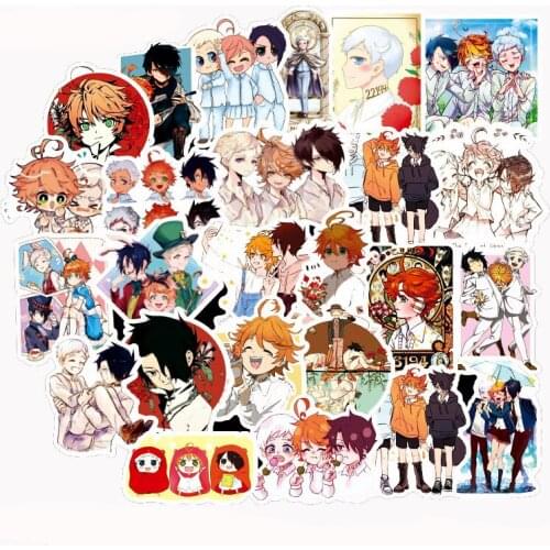 50Pcs The Promised Neverland Graffiti Stickers Japanese Anime For Motorcycle Luggage Laptop Bicycle Skateboard