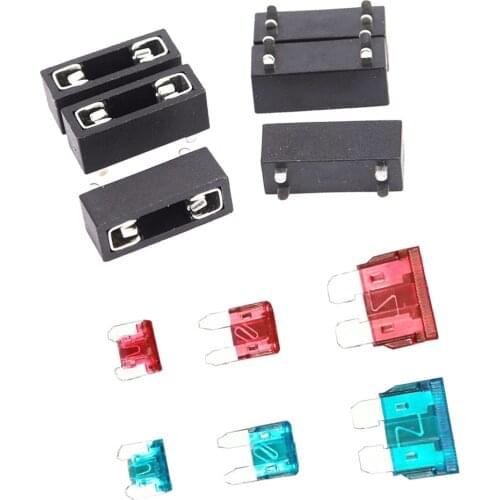 6 Set PCB Mount Mini Small Medium Universal Car Fuse Holder w/ Blade Fuse