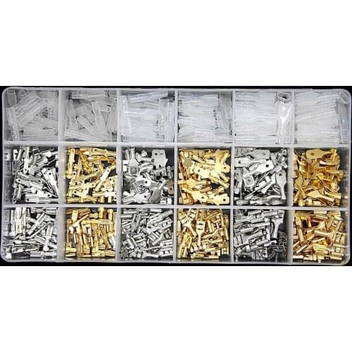 720pcs Insulated Male Female Cable Lugs 2.8/4.8/6.3mm Electrical Wire Crimp Terminals Spade Connectors Assorted Kit