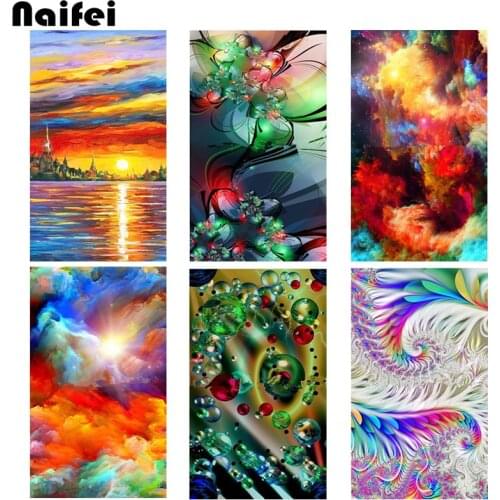5D DIY Diamond Painting Sky And Sea Painting Diamond Embroidery Colourful Abstract Painting Full Rhinestone Cross Stitch flower