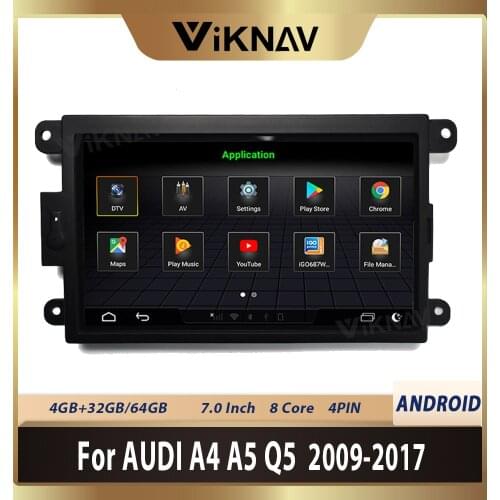Android 9.0 Car Multimedia Player GPS Navigation For-AUDI A4 A5 Q5 4PIN 2009-2017 Auto Radio Stereo WiFi BT