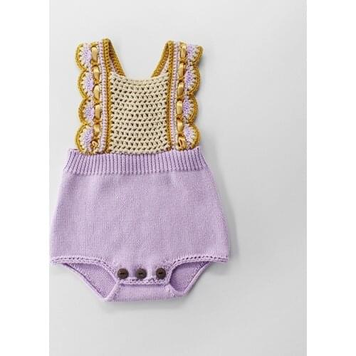 Newborn Baby Girls Bodysuit Cotton Knitted Baby Clothes Handmade Infant Boys Girls Jumpsuit Overalls Toddler Bodysuit For Kids