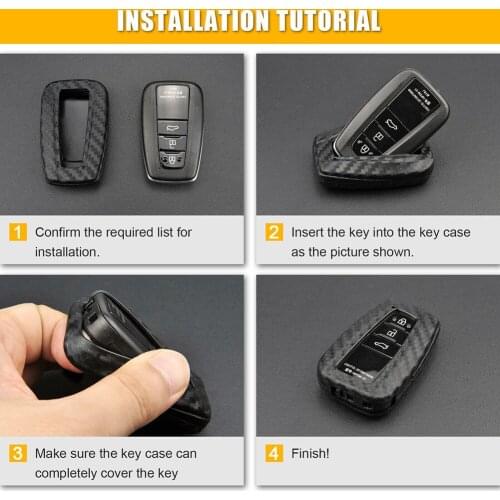 Smart Key Case 73 Mm X 46 Mm X 19 Mm Black Carbon Fiber Case Key Silicone