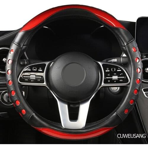 CUWEUSANG Carbon Fiber Leather Car Steering Wheel Cover For Mazda 2 3 5 6 7 8 CX3 CX5 CX7 CX98 CX9 MX5 MX7 RF Version