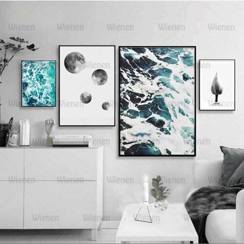 Canvas Painting Lotus Flower Plant Art Black and White Photograph Botanical Scandinavian Posters Boho Decor Neutral Minimalist