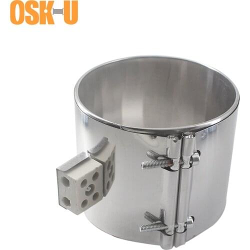 105mm ID Ceramic Band Heater 50/100mm Height Stainless Steel Injected Mould Heating Element for Electronic Equipment