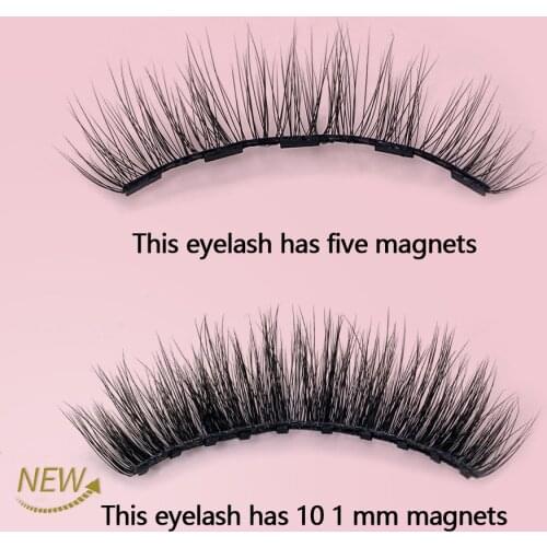 Flash girl T02 1pair 5D mink Magnetic Eyelashes crystal box Magnetic Liquid Eyeliner Magnetic False E
