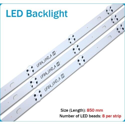 New 15 PCS 8LED 850mm LED backlight strip for LG 43UH6030 43UF640 HC430DGN-SLNX1 UF64_UHD_A 43LH60FHD EAV63192501