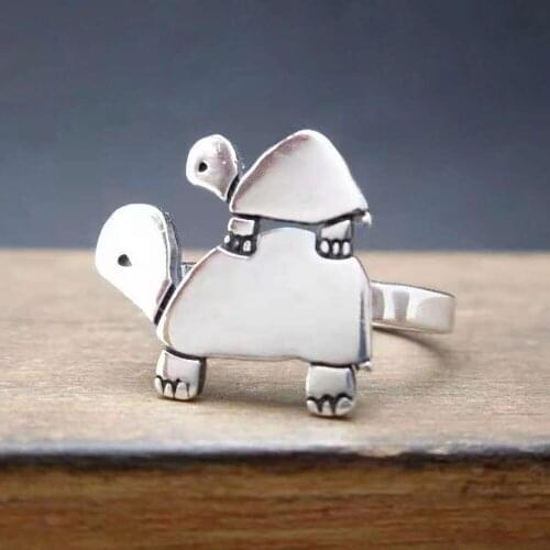 New Design Animal Large And Small Double Tortoise Ring Filled Jewelry Wedding For Women/Men Female Rings Gifts Ladies Rings