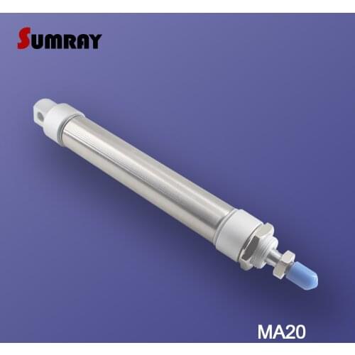 SUMRAY Pneumatic Cylinder MA Type 20mm Bore 25/50/75/100/125/150/175/200/250/300mm Stroke Double Action Pneumatic Air Cylinder