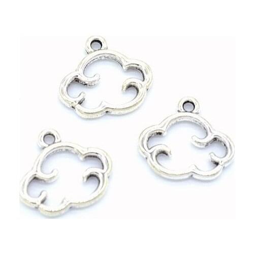 25pcs/Lot 15x13mm Alloy Retro Cloud Charm Pendant Jewelry Findings Accessories