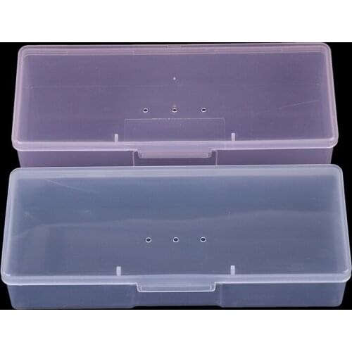 Nail Art Rectangle Plastic Transparent Storage Box Nail Rhinestone Brush Case Nail Supplies For Professionals Nail Accessories
