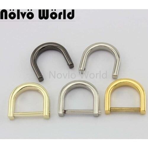 Nolvo World 5-20-100pcs 4 colors 19mm detachable D ring loop buckles,3/4" removable bar metal bags buckles clasp