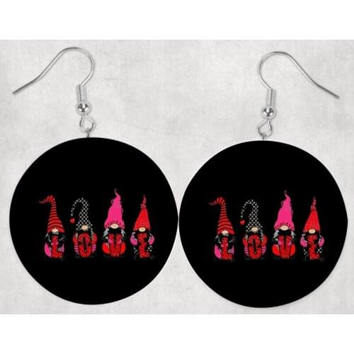 Love Heart Faux Leather Earrings Fllower Teardrop Wine is My Valentines Day For Hapy New Year2021