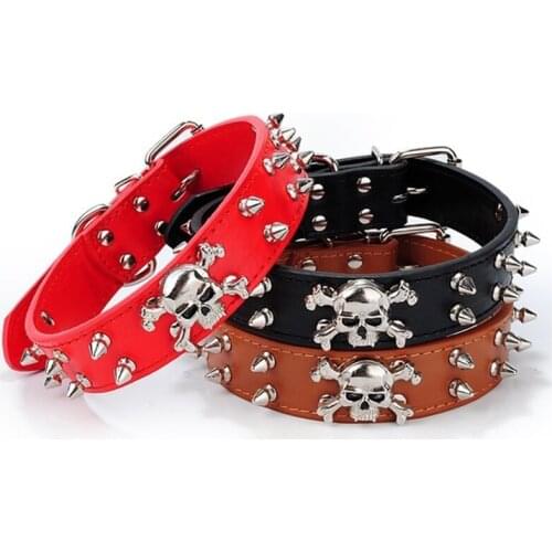 Spiked Studded Small Large Dog Collar Rivet Accessory Hond Neck Strap For Puppy Necklace Leather PU Pitbull Bulldog Pet Supplies