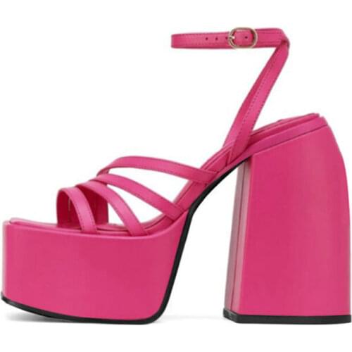 Platform Sandals Women High Heel Thick Ladies Slippers Womens Summer Flip Flops Buckle Strap Summer Female Mules Shoes Slides