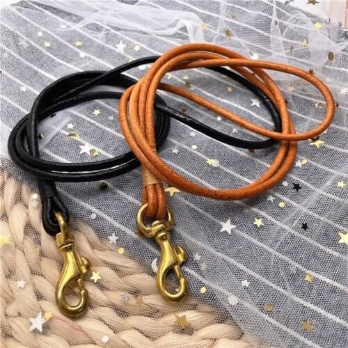 Cowhide Genuine Leather Lanyard Neck Strap For Mobile Phone Bag Keys Work Card Holder Neck Lanyard Keychain DIY Hang Rope Sling