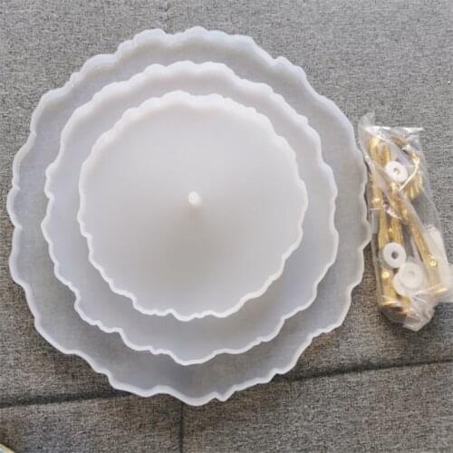 DIY 3PCS Silicone Round Coaster Molds for Resin Casting Silicone Coaster Molds for Cake Holder Resin Tray Coaster Mold Kit
