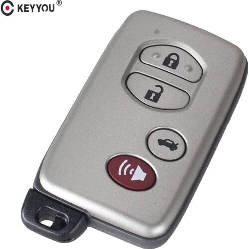KEYYOU 4 Button Smart Car Key Shell Fob Cover Case For TOYOTA AURION AVALON LANDCRUISER CAMRY HIGHLANDER RAV4 Remote Key Shell