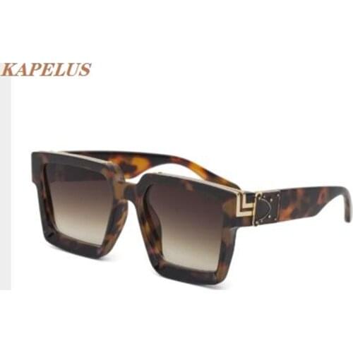 KAPELUS brand glasses Men and women fashion square sunglasses Tortoiseshell retro color mirror Outdoor leisure sports mirror uv4