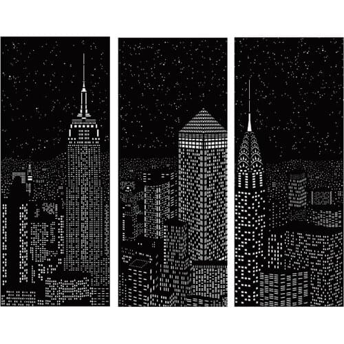 Blackout Curtains Shades City Hollow Curtain Cloth With Holes Different Landscapes Household Curtain Fittings Decoration