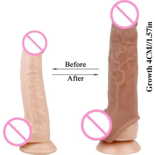 1Pc Dildo Sleeve Longlasting Dildos Extender Stimulator Enlargement Extension Adult Sex Toys for Men Couples