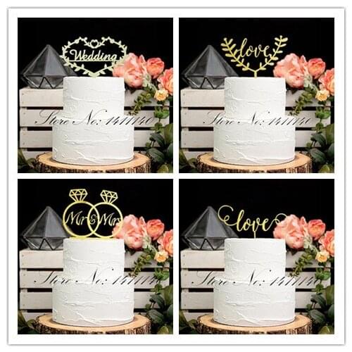 Party Decoration Gold ,Cake Topper for Wedding Party Birthday Party Decorations Supplies Cupcake Toppers free shipping