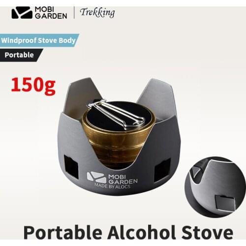 MOBI GARDEN Outdoor Camping Cookware Stove Ultralight 150g Picnic Stove Head Liquid Solid Alcohol Furnace Vaporized Solid Stove