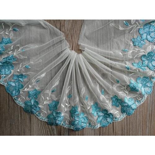 10Yards Exquisite Floral Appliques Embroidered Ribbon Trim 19cm Width For Scarf Wedding Dress DIY Sewing Supplies New Arrival