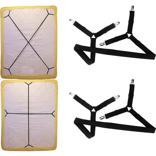 2pcs Bed Fitted Fasteners Clips Adjustable Suspenders Gripper Holder Buckles Bed Fitted Sheet Straps Buckles