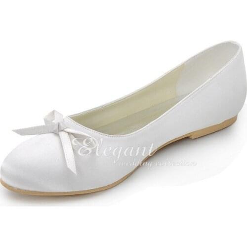 2016 Popular Flat Heel Wedding Dress Shoes Bridesmaid Shoes Bridal Dress Shoes Bowknot Banquet Evening Party Dancing Shoes