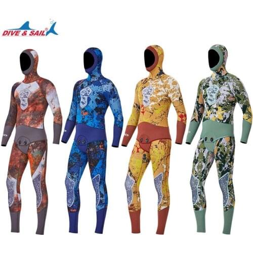 3MM Neoprene Wetsuit Women Men Full-body Vest + Hood Jacket Split Swimsuit Spearfishing Swimming Snorkeling Surfing Diving Suits
