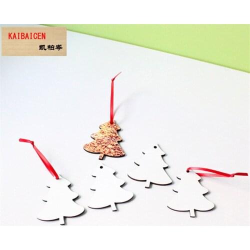 30pcs/sublimation blank heat transfer printing Christmas decoration pendant MDF two-sided printing new DIY gifts 30pcs/lot