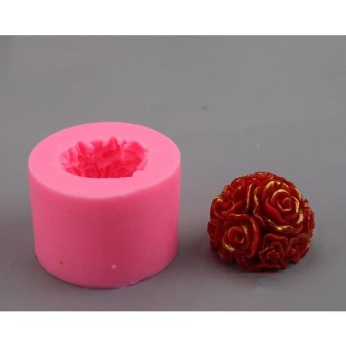 3D Rose Ball Aromatherapy Candle Mould for Lotion Bar, Bath Bomb, Wax Crayon, Polymer Paper Art Craft Gift